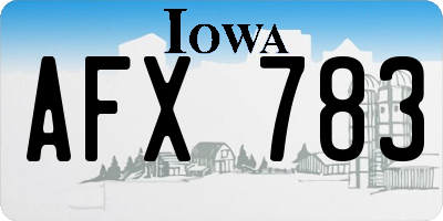 IA license plate AFX783
