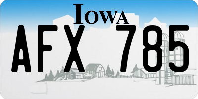 IA license plate AFX785