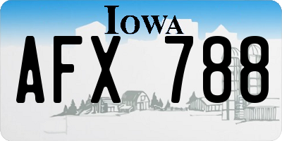 IA license plate AFX788