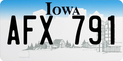 IA license plate AFX791