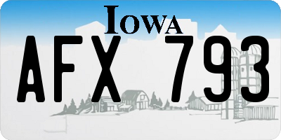 IA license plate AFX793