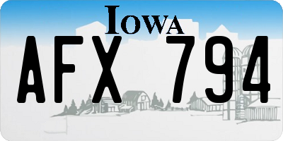 IA license plate AFX794