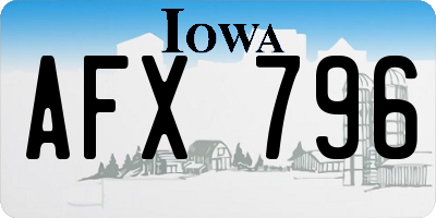 IA license plate AFX796