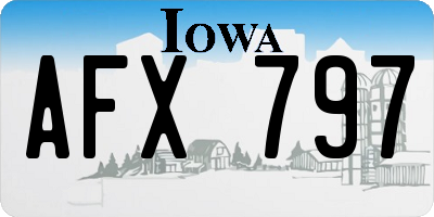 IA license plate AFX797