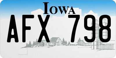 IA license plate AFX798