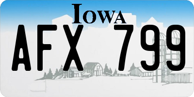 IA license plate AFX799