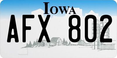 IA license plate AFX802