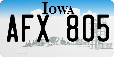 IA license plate AFX805