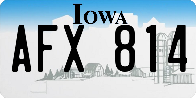 IA license plate AFX814