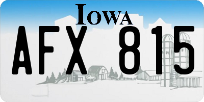 IA license plate AFX815