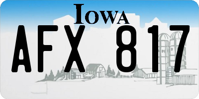 IA license plate AFX817