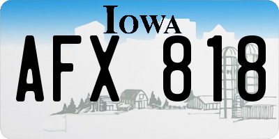 IA license plate AFX818