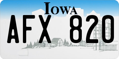 IA license plate AFX820