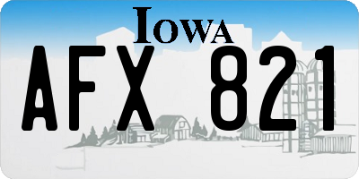 IA license plate AFX821