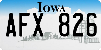 IA license plate AFX826