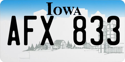 IA license plate AFX833