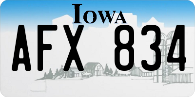 IA license plate AFX834