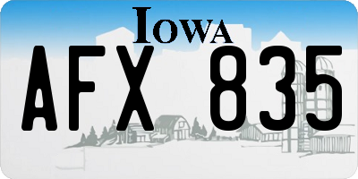 IA license plate AFX835
