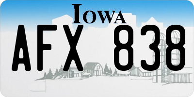 IA license plate AFX838