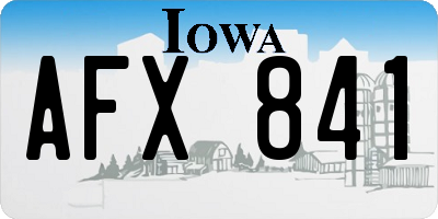 IA license plate AFX841