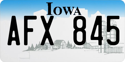 IA license plate AFX845