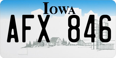 IA license plate AFX846
