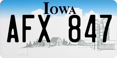 IA license plate AFX847