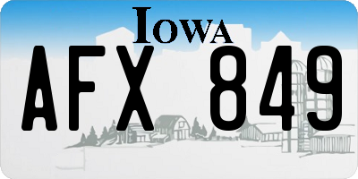 IA license plate AFX849
