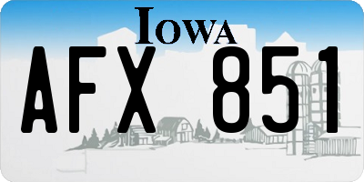 IA license plate AFX851