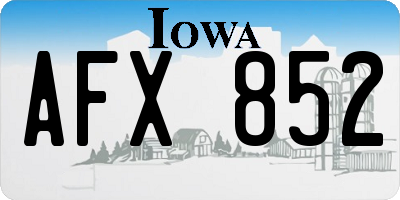 IA license plate AFX852