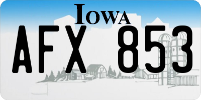 IA license plate AFX853