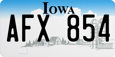 IA license plate AFX854