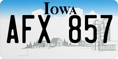 IA license plate AFX857