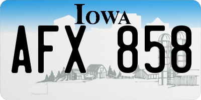 IA license plate AFX858