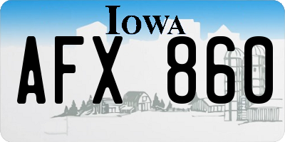 IA license plate AFX860