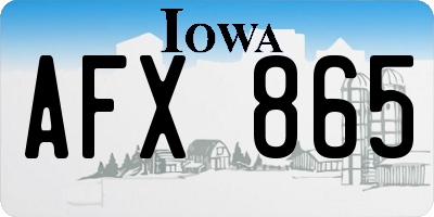 IA license plate AFX865