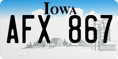 IA license plate AFX867