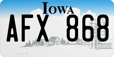 IA license plate AFX868