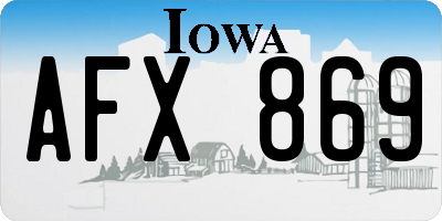 IA license plate AFX869
