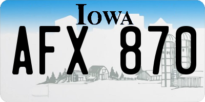 IA license plate AFX870
