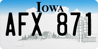 IA license plate AFX871