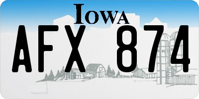 IA license plate AFX874