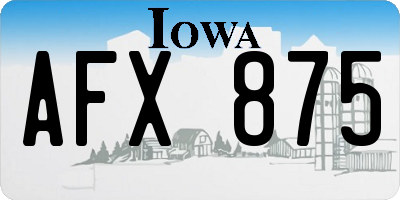 IA license plate AFX875