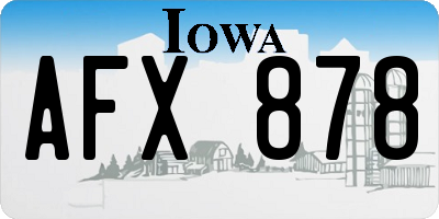 IA license plate AFX878
