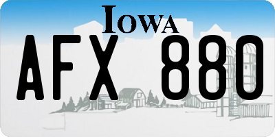 IA license plate AFX880