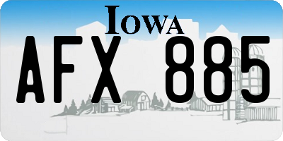 IA license plate AFX885