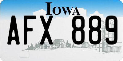 IA license plate AFX889