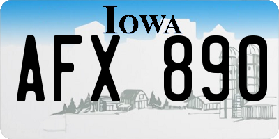 IA license plate AFX890