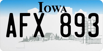 IA license plate AFX893