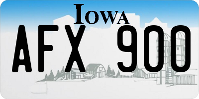IA license plate AFX900